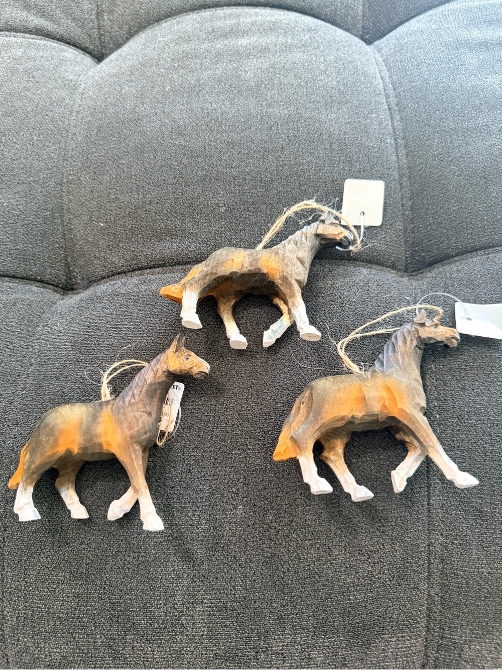 3 wood hand painted/carved horses world market cost plus - Picture 2 of 4